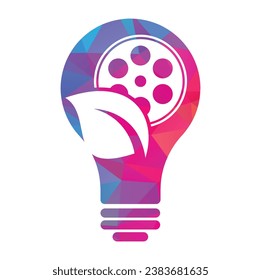 Leaf film roll vector logo design icon vector. Movie and leaf logo combination illustration.