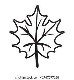 leaf fingered line style icon vector illustration design