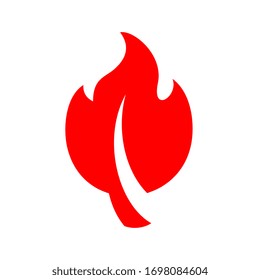 Leaf and fire flame logo icon design template elements