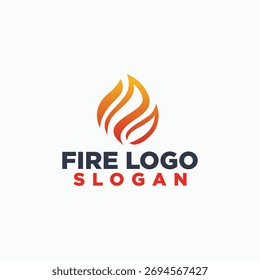leaf and fire logo concept, nature elements logos vector