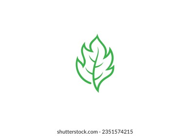 Leaf fire logo design in simple style