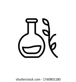 Leaf flask glass icon. Simple line, outline vector elements of botanicals icons for ui and ux, website or mobile application