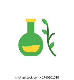 Leaf flask glass icon. Simple color vector elements of botanicals icons for ui and ux, website or mobile application