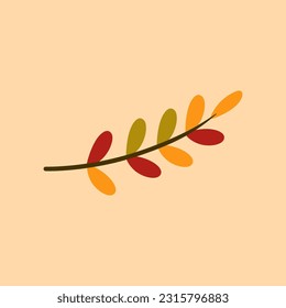 Leaf Flat Design Vector Art Illustration on Isolated Object. Autumn Vector Illustration. Autumn Vector Theme Illustration. Autumn Theme Vector Illustration.