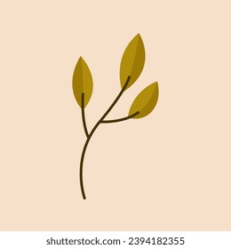 Leaf Flat Design Vector Art Illustration on Isolated Object. Autumn Vector Illustration. Autumn Vector Theme Illustration. Autumn Theme Vector Illustration.