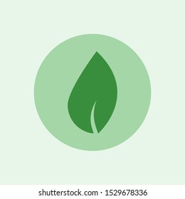 Leaf flat icon illustration. Nature, plant icon design vector