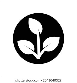 Leaf Flat Icon, Tree Silhouette Leaves, Leaf Simple Vector Illustration