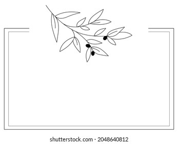 Leaf And Floral Frame For Wedding Invitations, Greenery Clipart, Frame, Green PNG, Logo And Identity Template.