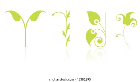 leaf and floral icons