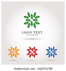 Leaf Floral Logo. Icon & Symbol Vector Template.