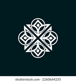 Leaf Floral Monogram design template