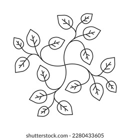 Leaf floral vector line icon. Leaf flat sign design. Leaf symbol isolated pictogram. Ux ui icon of leave. Linear icon outline symbol