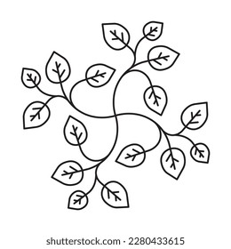 Leaf floral vector line icon. Leaf flat sign design. Leaf symbol isolated pictogram. Ux ui icon of leave. Linear icon outline symbol