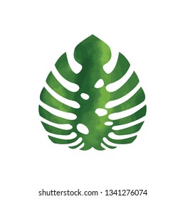 Leaf floral watercolour green vector background