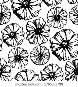 Leaf- und Blumenkunst für Muster, Hintergrund, Stoff, T-Shirt-Design. Abstrakter handgezeichneter Blumenmusterstollsatz. Blumenrahmen-Vorlage.