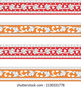 Leaf Flower Border design Trendy Endless print. embroidery background, tile, texture, fabric print, wall, paper print