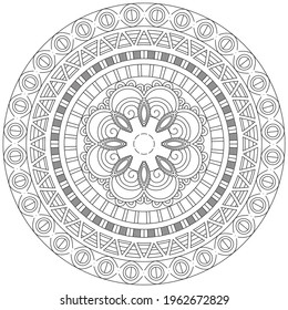 Leaf Flower Coloring Mandala Art Simple Graphic Shape Vector Floral Oriental Outline Flower Vintage Decorative Elements Pattern Illustration Islam Arabic Indian Turkish Mystic Religion Morals Lotus