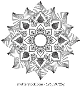 Leaf Flower Coloring Mandala Art Simple Graphic Shape Vector Floral Oriental Outline Flower Vintage Decorative Elements Pattern Illustration Islam Arabic Indian Turkish Mystic Religion Morals Lotus