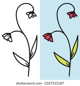 Leaf and flower concept line icon. Simple element illustration. Leaf concept outline symbol design. Can be used for web and mobile UI UX . Modern vector style