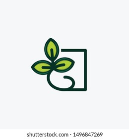 Leaf Flower Frame Naturally Business Logo