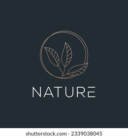 Leaf Flower Gold Luxury Eleganter Decorative Minimalismus Vectorlogo Vorlage