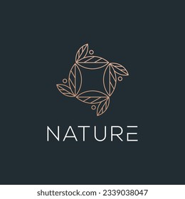 Leaf Flower Gold Luxury Elegant Decorative Mandala Minimalism Vector Logo Template
