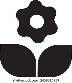 leaf and flower icon eps 10