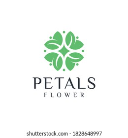 Leaf flower illustration vector graphic design with business card
