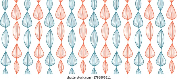 Leaf and flower line art background vector, wallpaper and print, house plant, Vector illustration.
