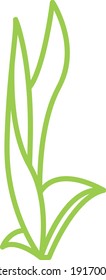 Icono de línea de hoja y flor. Línea con trazo editable