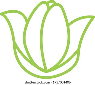 Icono de línea de hoja y flor. Línea con trazo editable