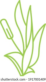 Leaf and Flower line icon. Line with editable stroke