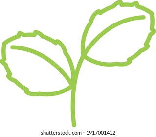 Icono de línea de hoja y flor. Línea con trazo editable