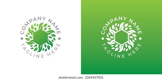 Leaf Flower Logo Concept icon symbol sign Element Design. Floral, Ecology, Cosmetics, Spa, Beauty salon, Boutique, Natural Products, Hotel Logotype. Vector illustration template