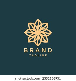 leaf and flower logo design Elegant Luxurious Pattern Motif