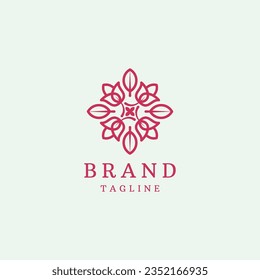 leaf and flower logo design Elegant Luxurious Pattern Motif