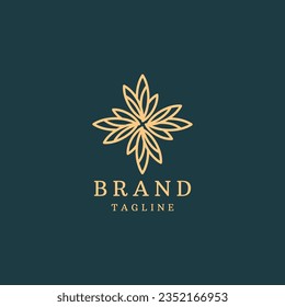 leaf and flower logo design Elegant Luxurious Pattern Motif