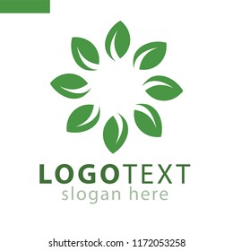 Leaf flower logo icon vector template