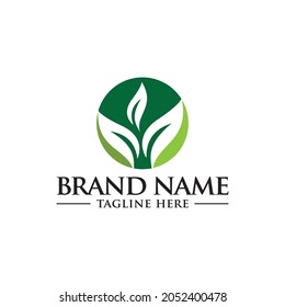 Leaf flower logo icon vector template.