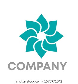 leaf flower logo vector sign template design