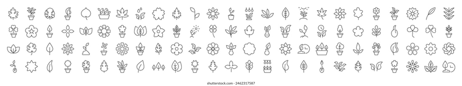 Leaf and Flower Modern Icons. Perfect for design, infographics, web sites, apps