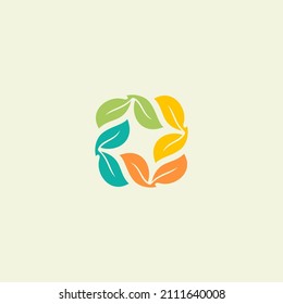 Naturaleza de las flores de hoja Resumen Icono del logotipo del vector