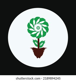 Diseño del logotipo vectorial de la naturaleza de la flor de hoja 