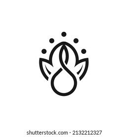 Inspiración en el diseño del logotipo de caída de aceite de flores de hoja