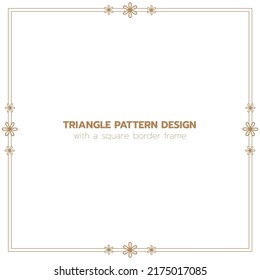 Leaf and flower pattern design with a square border frame