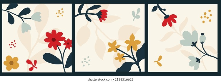 Leaf and flower pattern design Vector illustration modern design.