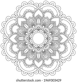 Leaf Flower Petal Coloring Mandala Art Simple Graphic Shape Vector Floral Oriental Outline Vintage Decorative Elements Pattern Illustration Islam Arabic Indian Turkish Mystic Religion Morals Lotus