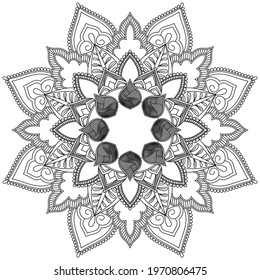 Leaf Flower Petal Coloring Mandala Art Simple Graphic Shape Vector Floral Oriental Outline Vintage Decorative Elements Pattern Illustration Islam Arabic Indian Turkish Mystic Religion Morals Lotus