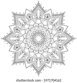 Leaf Flower Petal Coloring Mandala Art Simple Graphic Shape Vector Floral Oriental Outline Vintage Decorative Elements Pattern Illustration Islam Arabic Indian Turkish Mystic Religion Morals Lotus