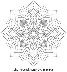 Leaf Flower Petal Coloring Mandala Art Simple Graphic Shape Vector Floral Oriental Outline Vintage Decorative Elements Pattern Illustration Islam Arabic Indian Turkish Mystic Religion Morals Lotus